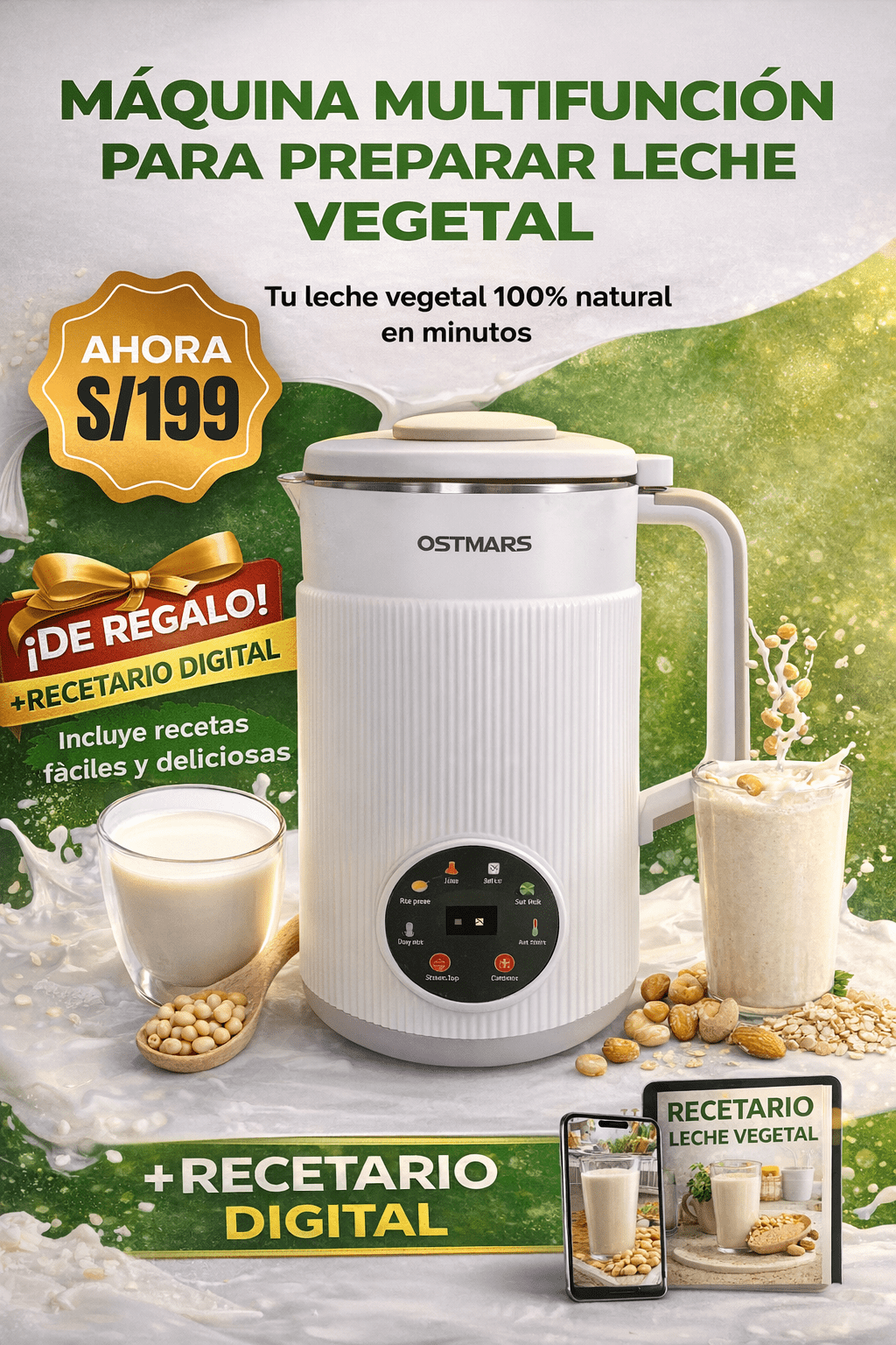 Maquina Multifunción para preparar Leche Vegetal