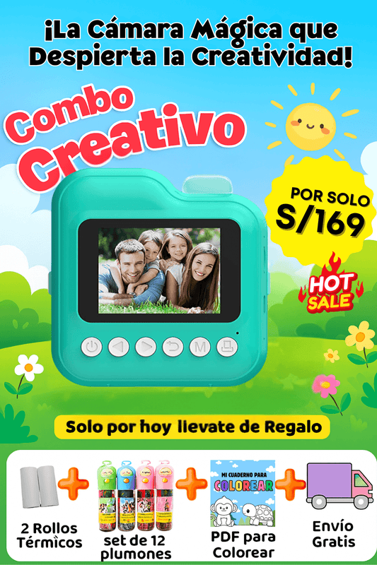 Cámara Fotográfica Digital para Niños con Impresión Instantánea